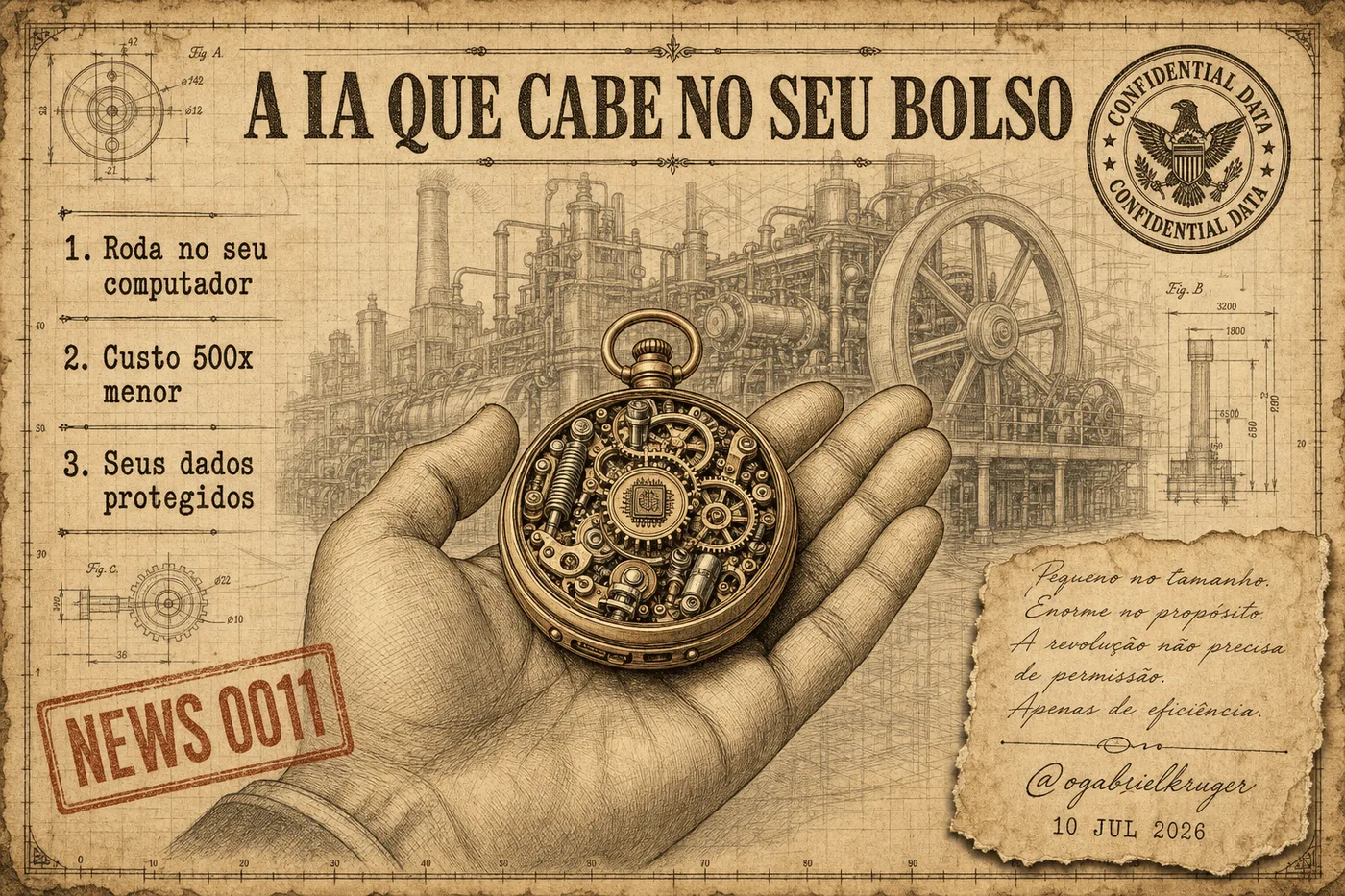 Capa da News 0011: A IA que cabe no seu bolso: modelos menores rodam no seu PC