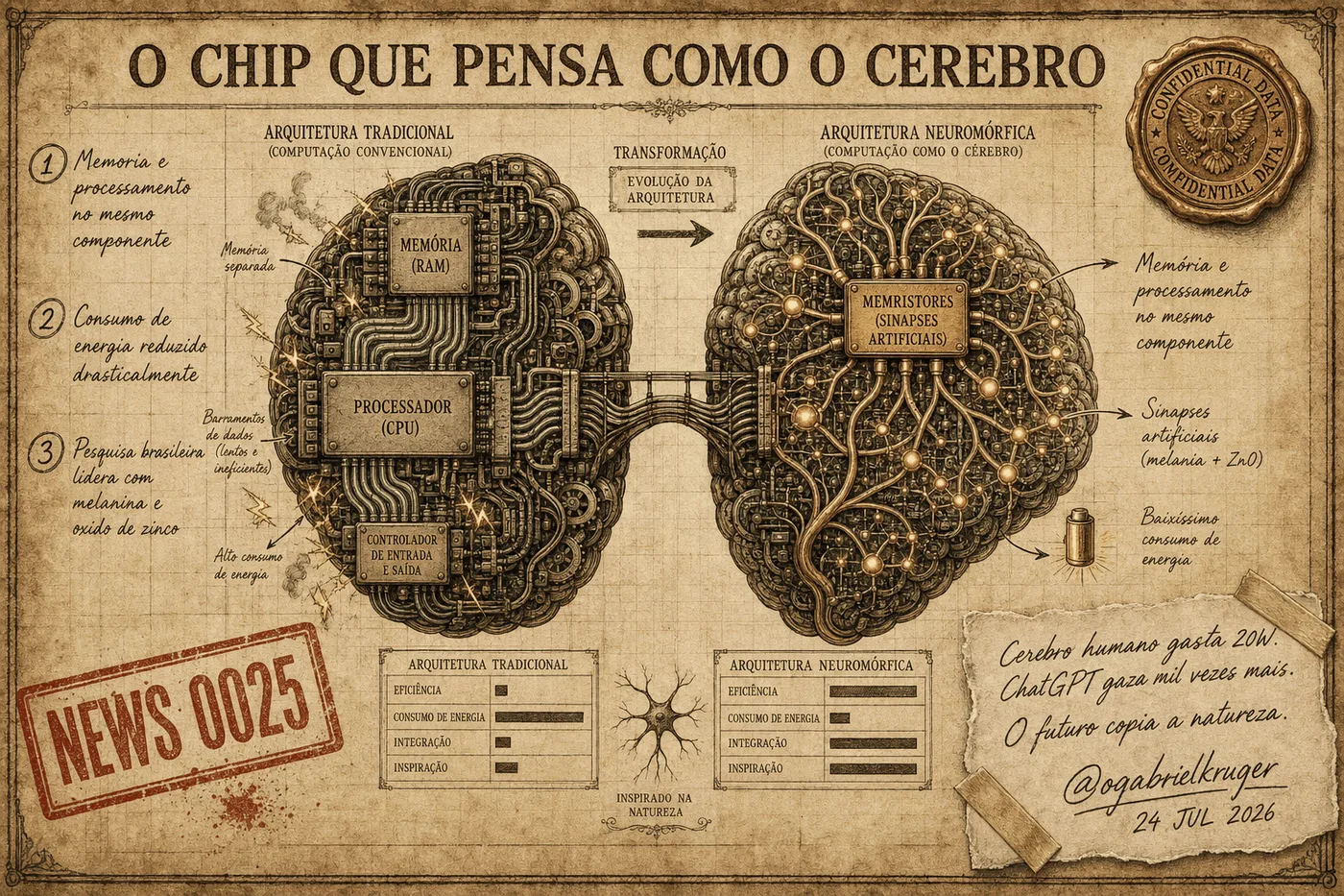 Capa da News 0025: O Chip Que Pensa Como o Cérebro